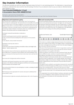True Potential Allianz Cautious Key Investor Information