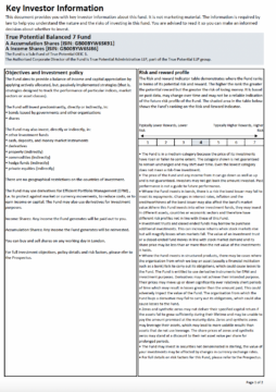 True Potential 7IM Balanced Key Investor Information