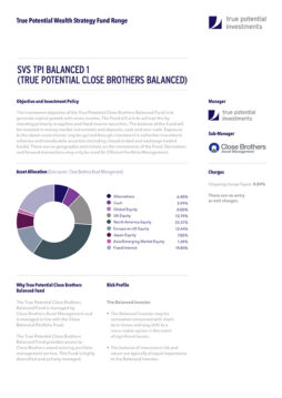 True Potential Close Brothers Cautious Income Factsheet