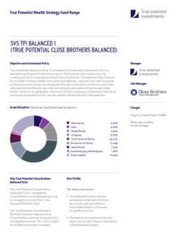 True Potential Schroders Cautious Income Factsheet